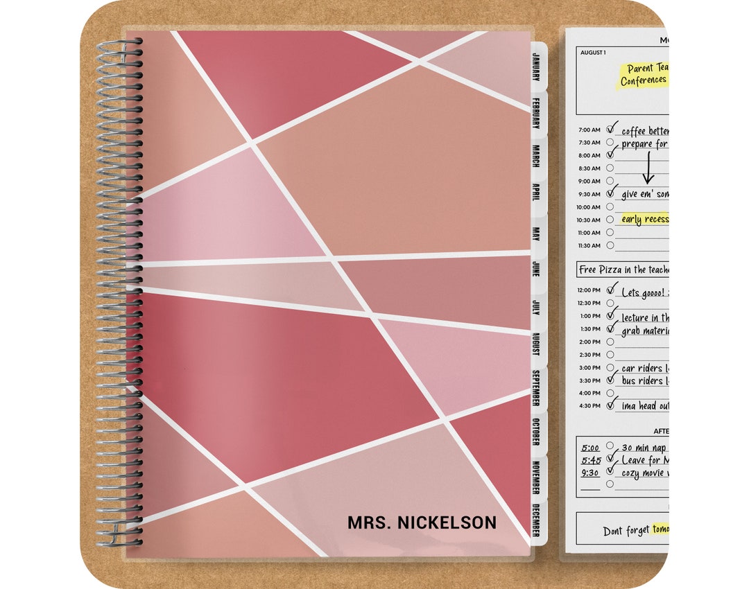TEACHER Checklist Planner Personalized Planner Teacher Etsy
