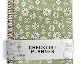 Checklist Planner, To Do List Planner, 2026-2027, Personalized Weekly Planner, Groovy Green