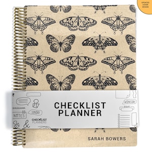 Checklist Planner, To Do List Planner, 2026-2027, Personalized Weekly Planner, Midnight Moths