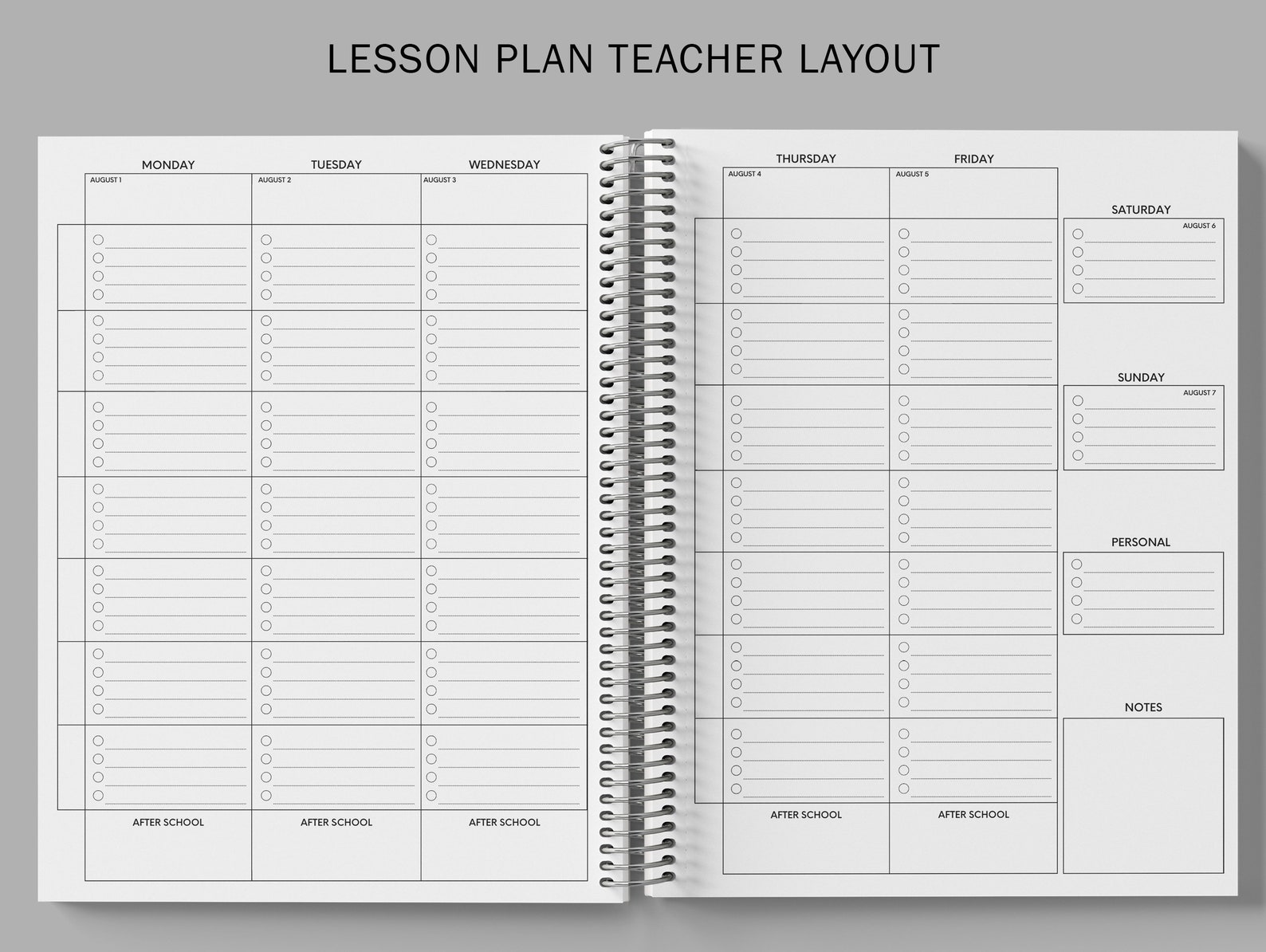 TEACHER Checklist Planner Personalized Planner Teacher Etsy
