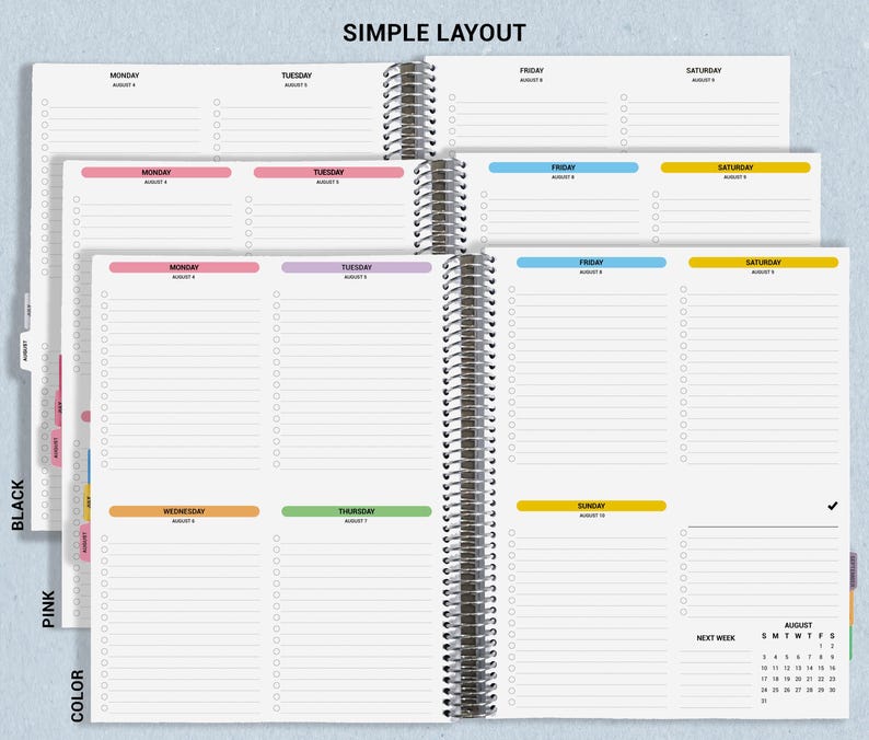 Checklist Planner, To Do List Planner, 2026-2027, Personalized Weekly Planner, Wildflower Books image 6