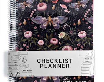 Checklist Planner, To Do List Planner, 2026-2027, Personalized Weekly Planner, Midnight Garden