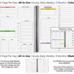 a spiral bound planner with two page daily planner