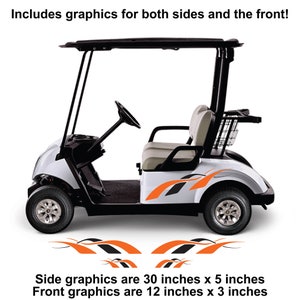 Golf Cart Graphics Vinyl Graphics Decals ATV Decals UTV decals- Many Color Options - Right & Left Sides