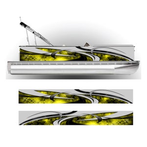 Yellow Pontoon Boat Wrap Graphic Decal Kit - Many Sizes and Colors - Full Coverage - DIY Wrapping