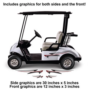 Golf Cart Graphics Vinyl Graphics Decals ATV Decals UTV decals- Many Color Options - Right & Left Sides