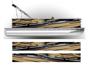 Tan Pontoon Boat Wrap Graphic Decal Kit - Many Sizes and Colors - Full Coverage - DIY Wrapping
