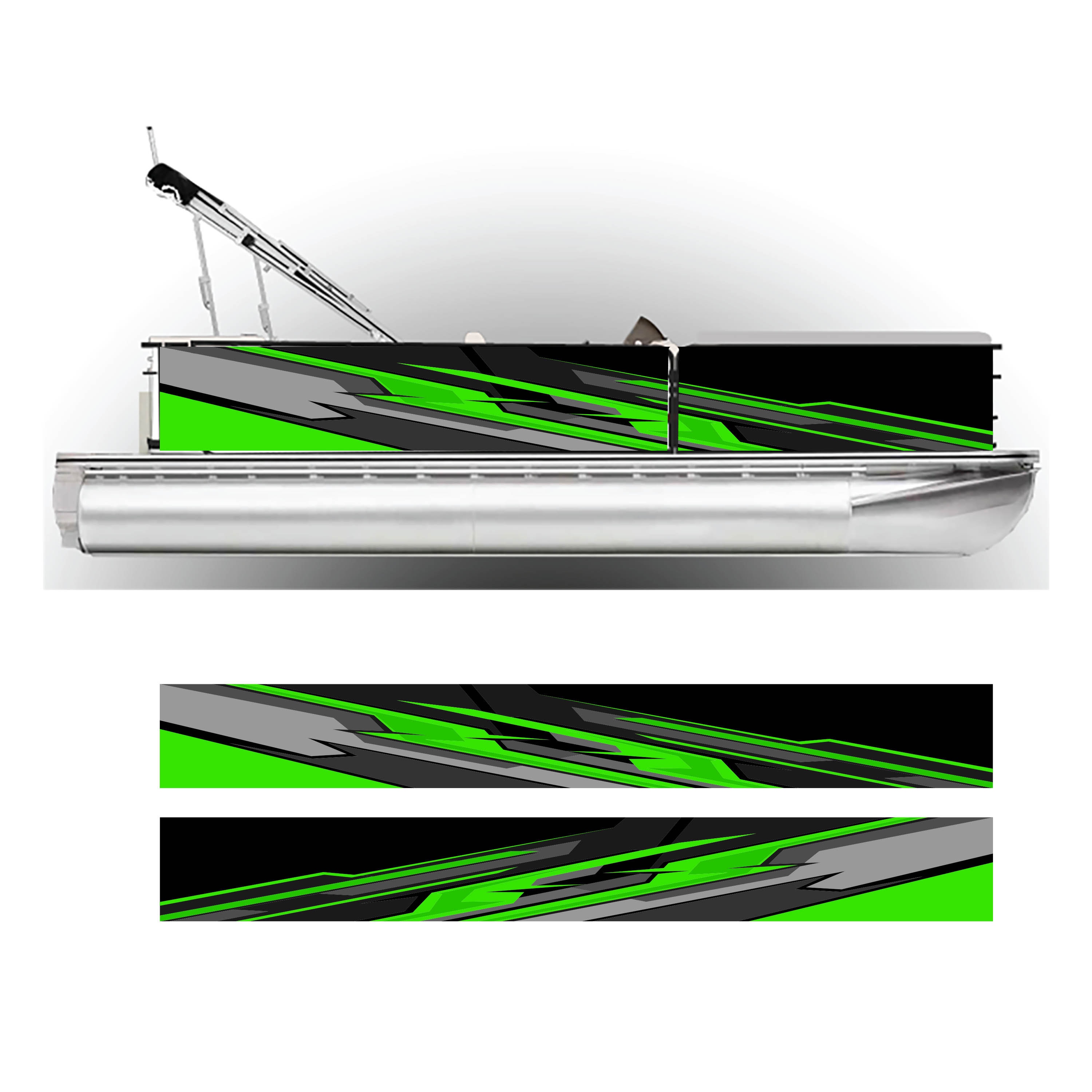 Green Pontoon Boat Wrap Graphic Decal Kit - Many Sizes and Colors ...