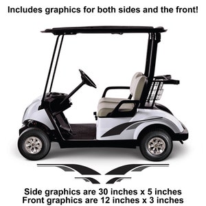 Golf Cart Graphics Vinyl Graphics Decals ATV Decals UTV decals- Many Color Options - Right & Left Sides