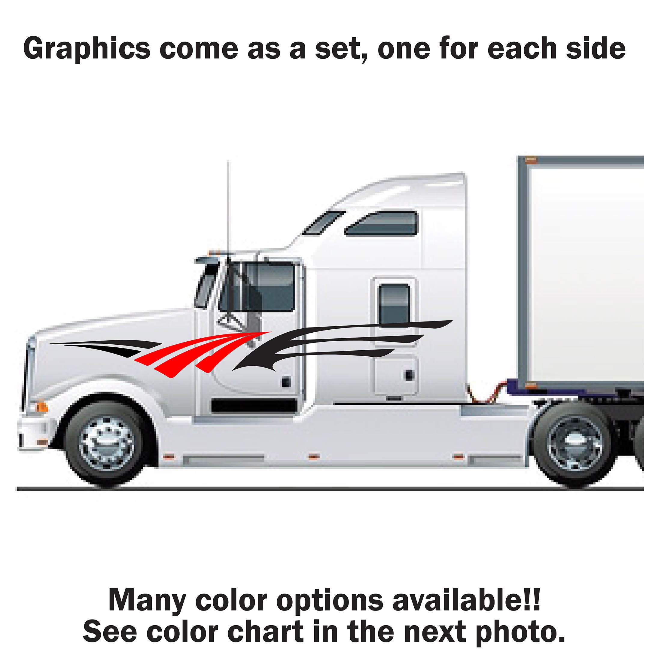 Semi Truck Vinyl Graphics Decals Stripes Many Colors Left and | Etsy