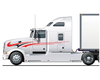 Semi Truck Vinyl Graphics Decals Stripes Many Colors Left and Right