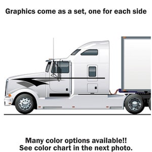 Semi Truck Vinyl Graphics Decals Stripes Many Colors Left and Right