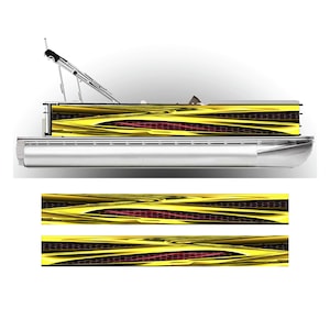 Yellow Pontoon Boat Wrap Graphic Decal Kit - Many Sizes and Colors - Full Coverage - DIY Wrapping
