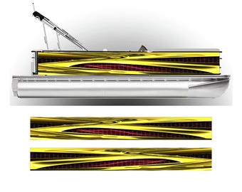 Yellow Pontoon Boat Wrap Graphic Decal Kit - Many Sizes and Colors - Full Coverage - DIY Wrapping