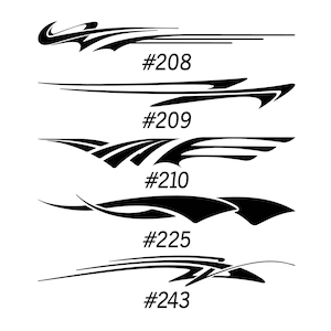 Vinyl Graphics Auto Truck Car Boat Trailer Race - Many Colors - Left & Right Sides