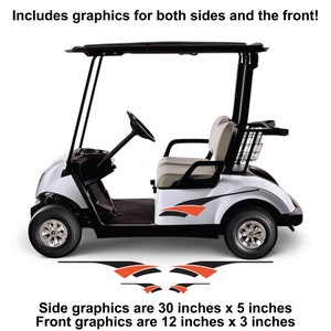 Golf Cart Graphics Vinyl Graphics Decals ATV Decals UTV decals- Many Color Options - Right & Left Sides