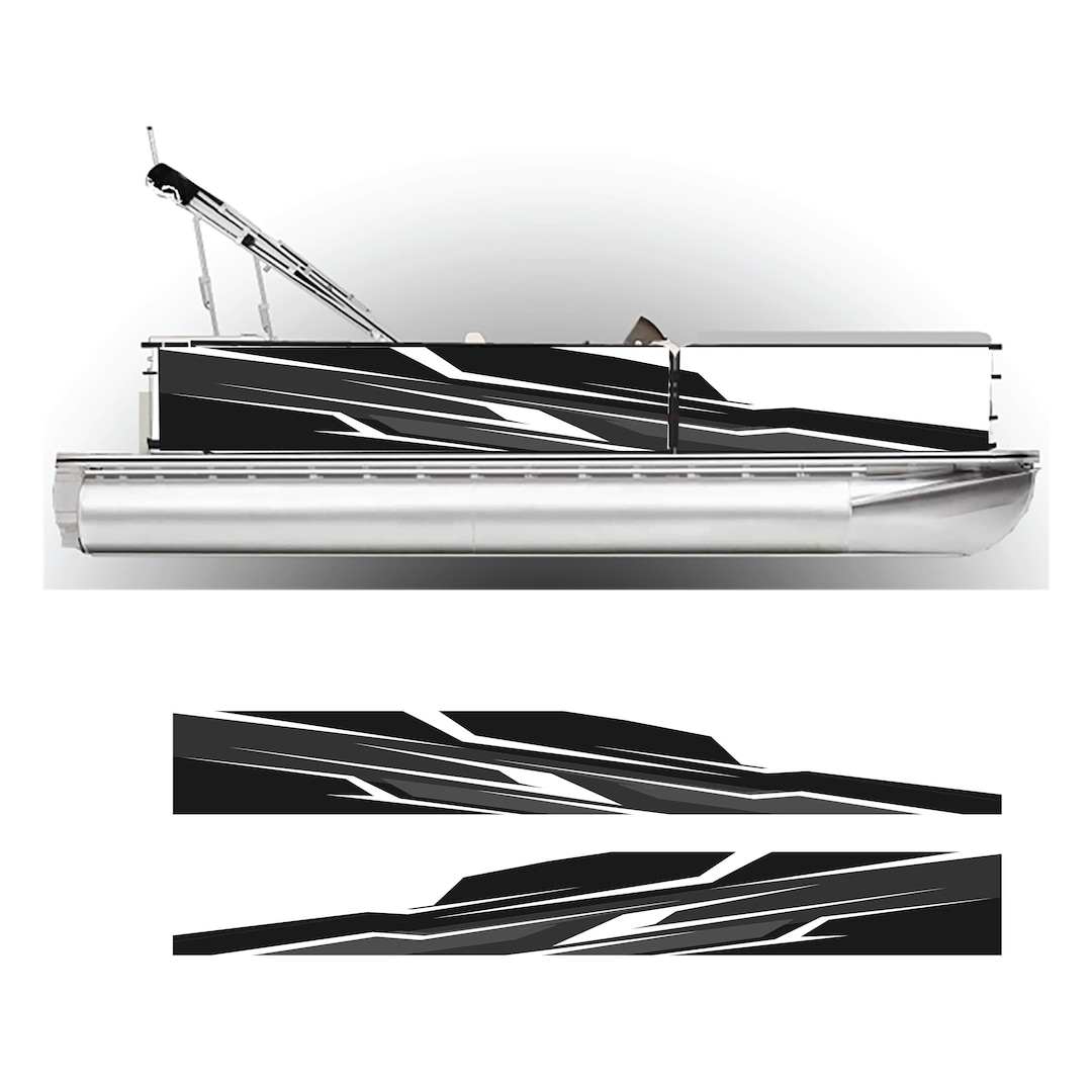 Pontoon Boat Wrap Graphic Decal Kit Many Sizes and Colors Full Coverage