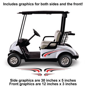 Golf Cart Graphics Vinyl Graphics Decals ATV Decals UTV decals- Many Color Options - Right & Left Sides