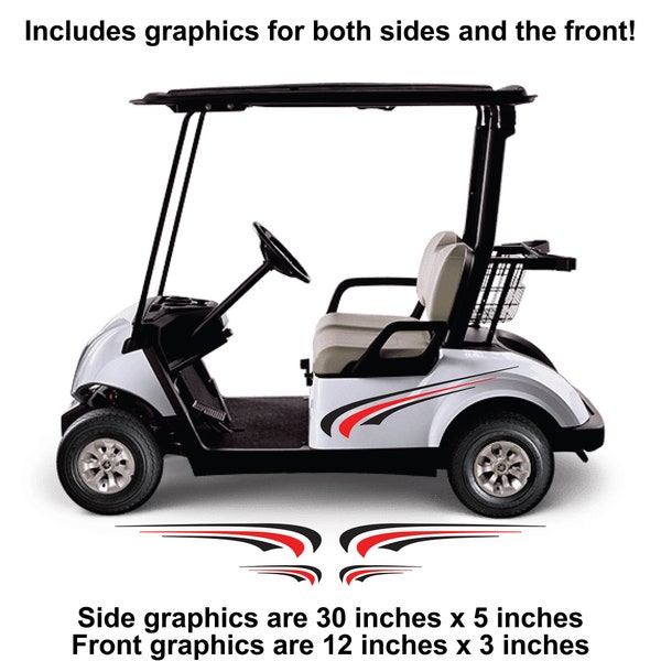 Golf Cart Graphics Vinyl Graphics Decals ATV Decals UTV decals- Many Color Options - Right & Left Sides