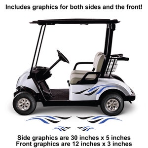 Golf Cart Graphics Vinyl Graphics Decals ATV Decals UTV decals- Many Color Options - Right & Left Sides