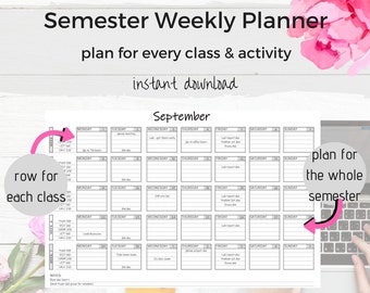 semester planner etsy semester planner printable