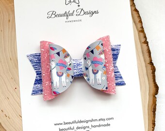 llama probllama hair bow social media Cheer bow unique