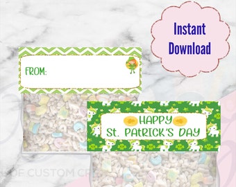St Patrick's Day Treat Bag Toppers-  St. Patrick's Day Rainbow Treat Topper - Printable and Editable - St. Patrick's Day Class Treats