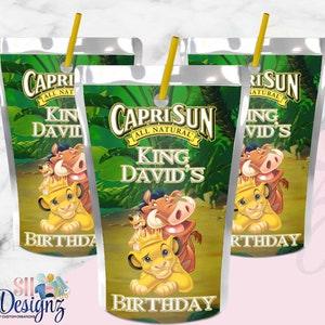 Lion King Juice Labels- Lion King Birthday Party- Lion King Treats- Printed -