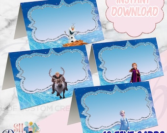 Frozen 2 Tent Cards, Frozen Food Tag Cards, Frozen 2 Food Tent Labels, Frozen Food tent cards