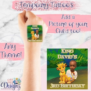 Lion King  Birthday Party Tattoo Favors,Lion King Birthday Party , Simba Birthday Party, Jungle Birthday Party