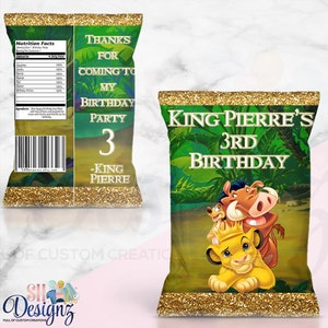 Lion King Chip Bags- Lion King Favor Bags- Lion King Birthday Party- Lion King Party