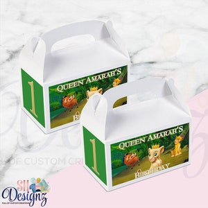 Lion King Nala Gable Boxes- Girl Lion King Treat Bags- Nala Lion King Birthday Party- Lion King- Printed - - Shipped
