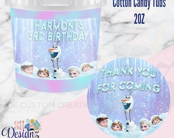 Frozen Birthday Party Cotton Candy Tubs, Frozen 2 Birthday Party Cotton Candy Tubs, Frozen 2 Birthday Party, Frozen 2 Theme