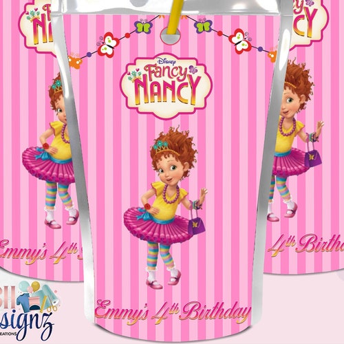 25 Fancy Nancy Glitter STICKERS Party Favors Supplies Birthday Treat Loot Bags 
