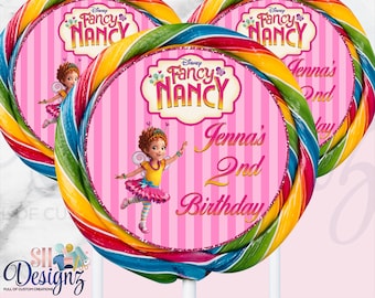 Fancy Nancy Lollipop labels, Fancy Nancy stickers, Fancy Nancy, Fancy Nancy party