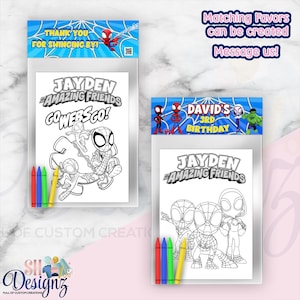 Spidey and his amazing friends Birthday Party Coloring Packs, Spidey Party, Spidey Birthday