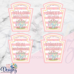 Carnival Pink Condiment Labels , Carnival Pink - Circus Pink Party - Circus Party - Carnival Birthday Party - Carnival Theme-