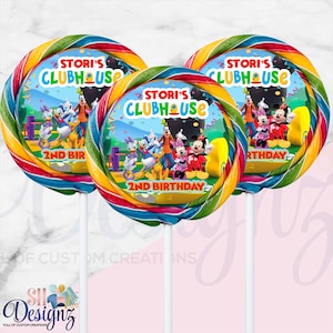 Mickey Mouse Clubhouse  Birthday Party Lollipop Labels, Minnie and Micky Mouse , Mickey Mouse Birthday Party, Mickey Birthday,