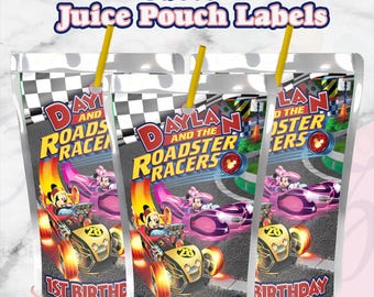 Mickey Mouse Roadster Racer Birthday Juice Labels (Digital)