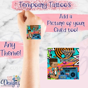 Fresh Prince Birthday Party Tattoos, Fresh Prince Birthday Fresh Prince Treats, Fresh Prince Party tattoo