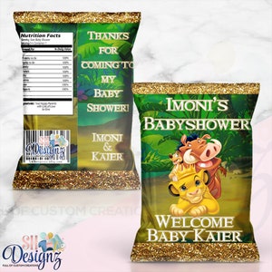 Lion King Baby Shower Chip Bags- Lion King Baby Shower Favor Bags- Lion King Birthday Party- Lion King Party
