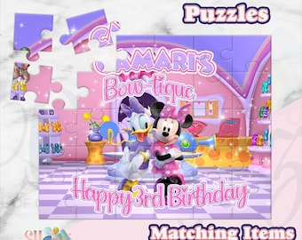 Minnie Mouse Bowtique Birthday Puzzles | Minnie Mouse Bowtique  | Minnie Mouse Bowtique Birthday  | Minnie Mouse Bowtique Party Favors