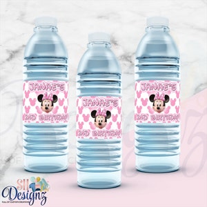 Minnie Mouse Birthday Party Water Labels, Minnie and Micky Mouse , minnie mouse party favors, minnie mouse party favors