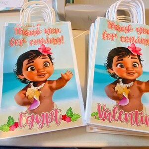 Moana Birthday Gift Bags, Baby Moana Party Bags, Baby Moana Birthday Bags, Moana Birthday Party 画像 2