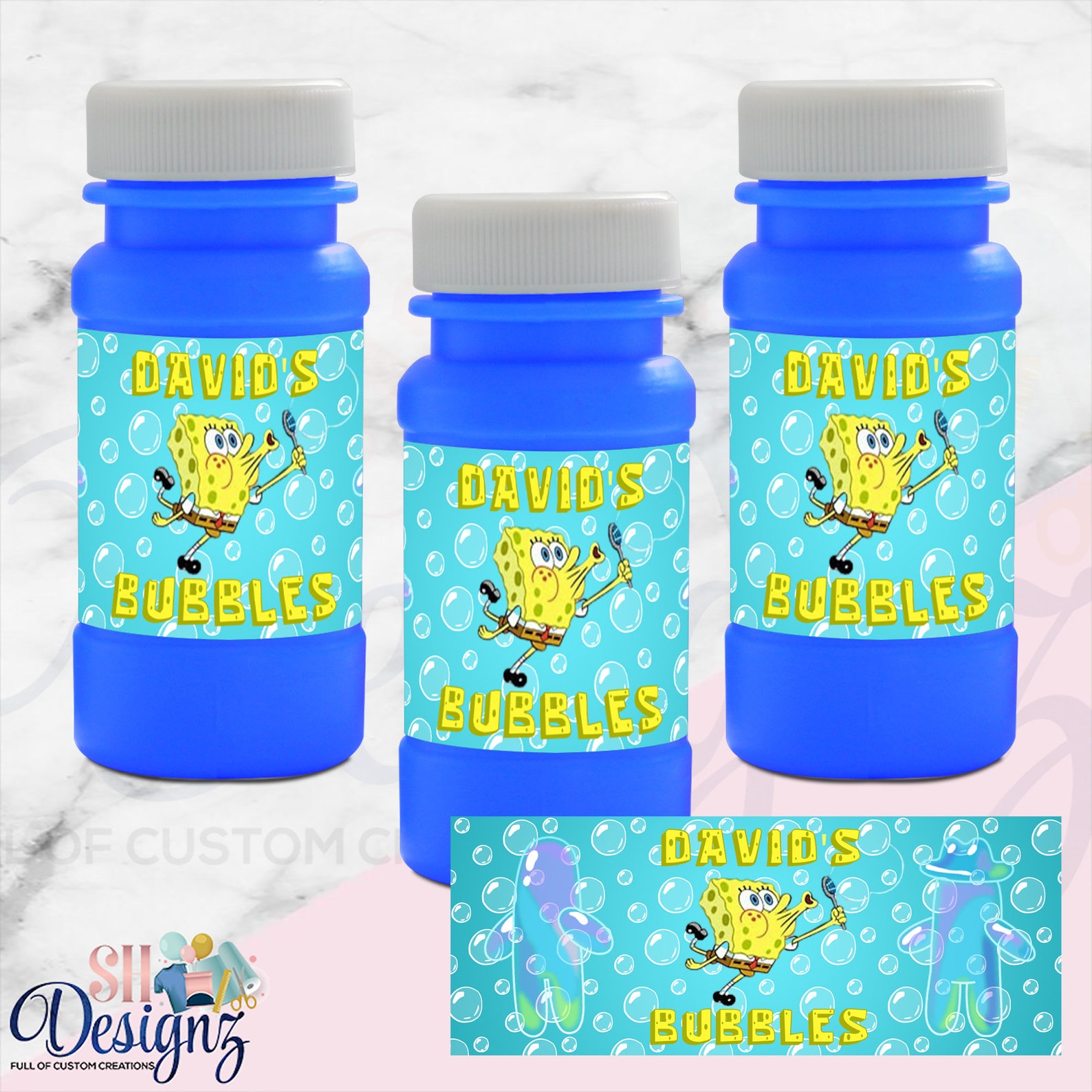 Spongebob Birthday Party Bubble Labels Spongebob Party Bags | Etsy
