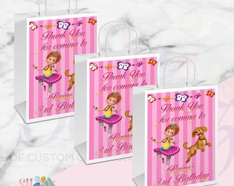 Fancy Nancy Birthday Party Gift Bags, ( digital)
