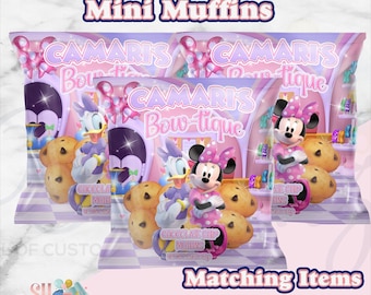 Minnie Mouse Bowtique Mini Muffins, Minnie Mouse Bowtique Party,  Minnie Mouse Bowtique  Birthday Minnie Mouse