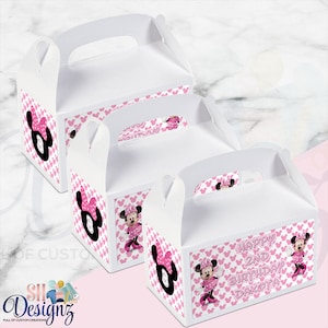 Minnie Mouse Gable Boxes - Minnie Mouse Party - Minnies Boutique Birthday Party - Minnie Mouse Birthday Theme, Minnie Mouse Party Favor