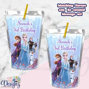 Frozen Drink Labels- Frozen 2 Juice Bottle Labels- Frozen Birthday Party- Frozen2 Birthday Party,  Anna and Elza
