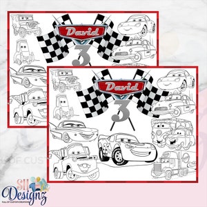 Cars Party Paper Placemats, Cars Placemats, Cars Party , Cars Birthday Party